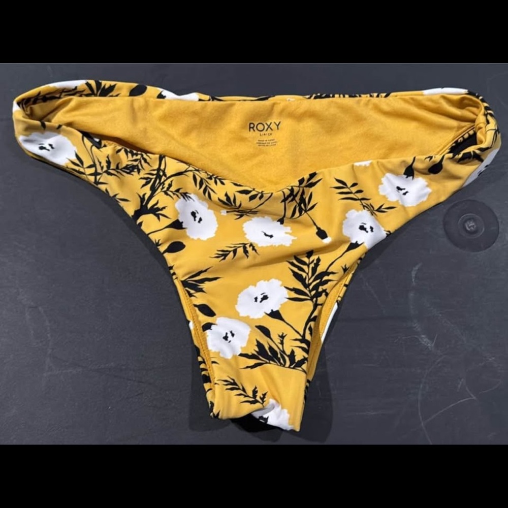 Roxy Mustard Floral Bikini Bottom